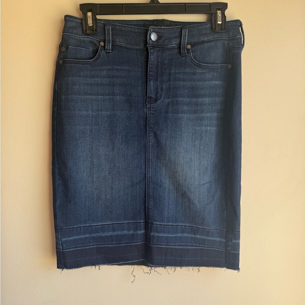 Liverpool Dark Blue Denim Buttoned Skirt Size 4